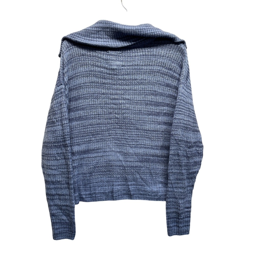 Aerie Blue Half Zip Waffle Knit Sweater XS — Cozy Chunky Collared Pullover - Picture 8 of 10